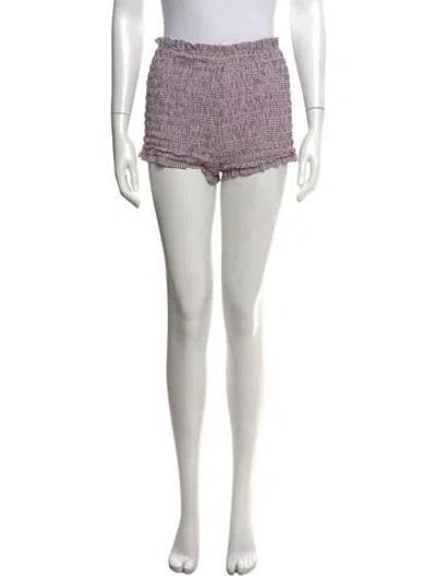 Pre-owned Reformation Plaid Print Mini Shorts In Neutral