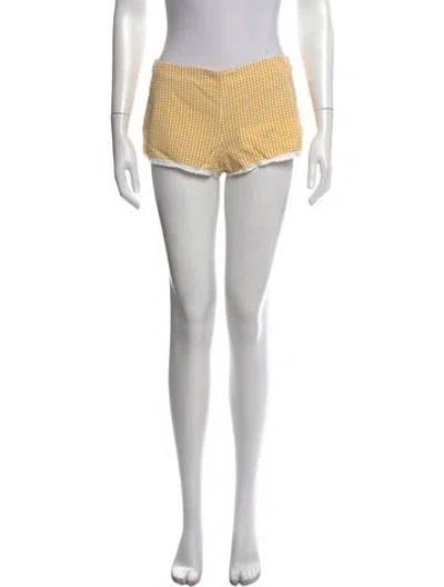 Pre-owned Reformation Plaid Print Mini Shorts In Neutrals