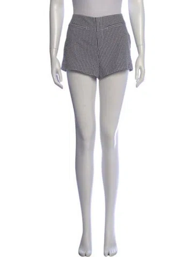 Pre-owned Reformation Plaid Print Mini Shorts W/ Tags In Blue