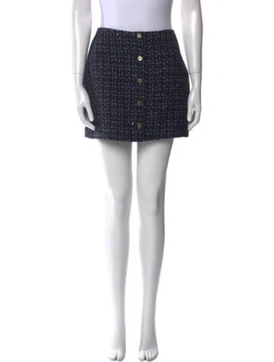 Pre-owned Reformation Plaid Print Mini Skirt In Black
