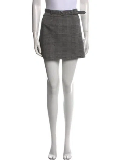 Pre-owned Reformation Plaid Print Mini Skirt In Black
