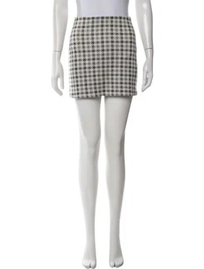 Pre-owned Reformation Plaid Print Mini Skirt In Black