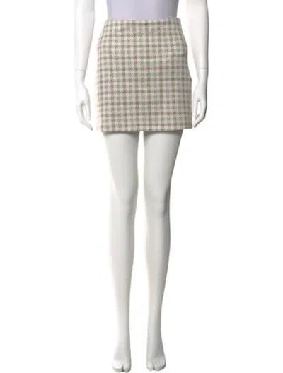 Pre-owned Reformation Plaid Print Mini Skirt In Gray