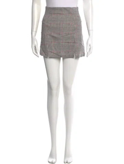 Pre-owned Reformation Plaid Print Mini Skirt In Multi