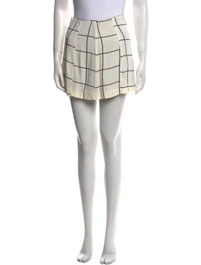 Pre-owned Reformation Plaid Print Mini Skirt In Neutral