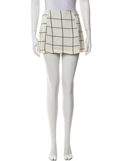 Pre-owned Reformation Plaid Print Mini Skirt In Neutral