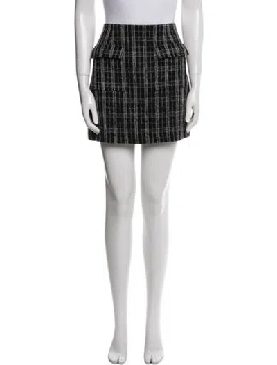 Pre-owned Reformation Plaid Print Mini Skirt In White