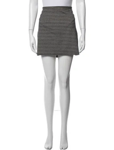 Pre-owned Reformation Plaid Print Mini Skirt In White