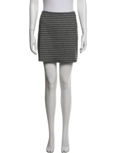 Pre-owned Reformation Plaid Print Mini Skirt In White