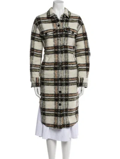 Pre-owned Reformation Plaid Print Trench Coat In Multi
