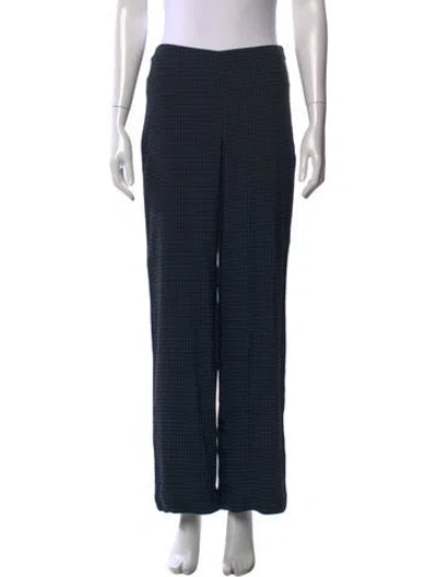 Pre-owned Reformation Plaid Print Wide Leg Pants In Black