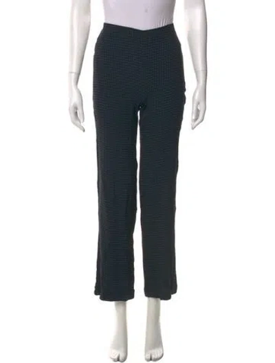 Pre-owned Reformation Plaid Print Wide Leg Pants In Green