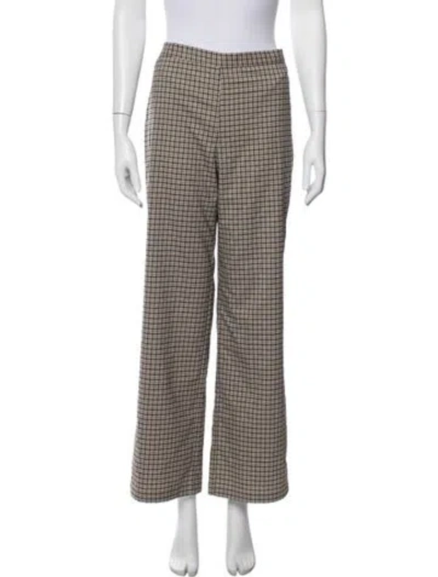 Pre-owned Reformation Plaid Print Wide Leg Pants In Multi