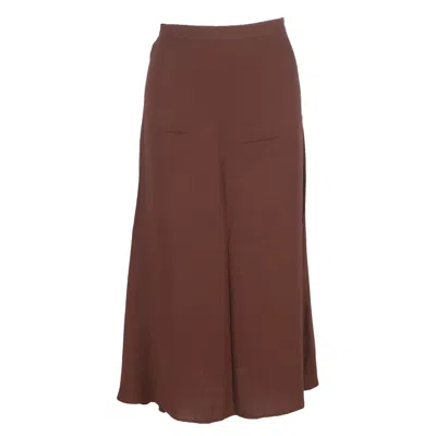 Reformation Plain Midi Skirt In Brown Viscose
