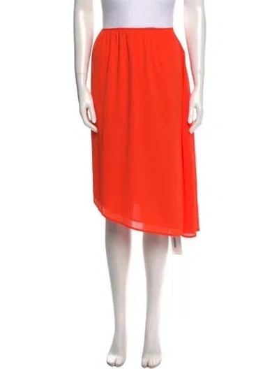 Pre-owned Reformation Pleated Accents Knee-length Skirt In Orange