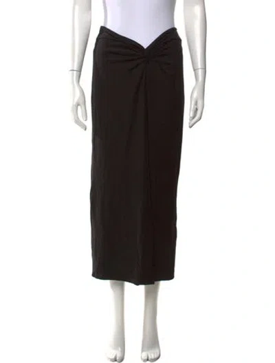 Pre-owned Reformation Pleated Accents Long Skirt In Black