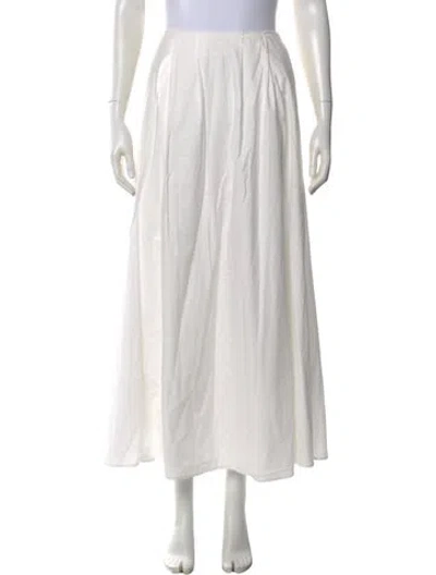 Pre-owned Reformation Pleated Accents Long Skirt In White
