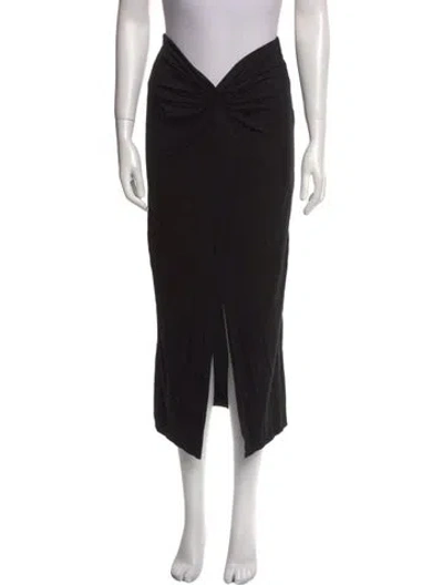 Pre-owned Reformation Pleated Accents Midi Length Skirt In Black