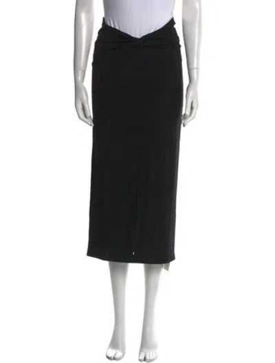 Pre-owned Reformation Pleated Accents Midi Length Skirt In Black