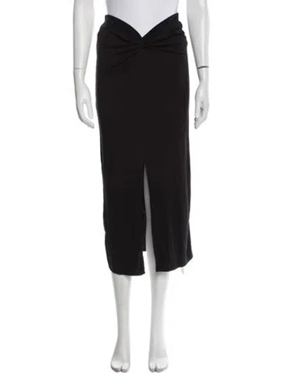 Pre-owned Reformation Pleated Accents Midi Length Skirt In Black