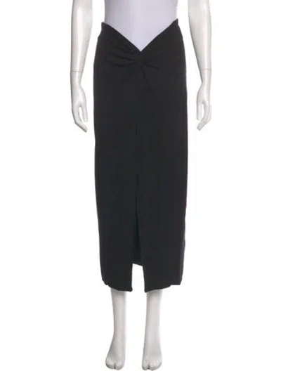 Pre-owned Reformation Pleated Accents Midi Length Skirt In Black