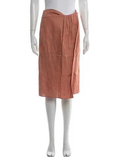 Pre-owned Reformation Pleated Accents Midi Length Skirt In Brown