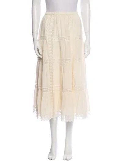 Pre-owned Reformation Pleated Accents Midi Length Skirt In Neutral