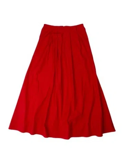 Pre-owned Reformation Pleated Accents Midi Length Skirt In Red