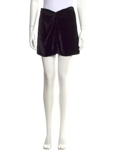 Pre-owned Reformation Pleated Accents Mini Skirt In Black