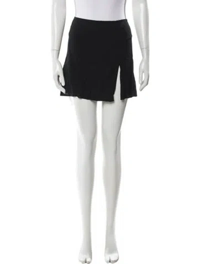 Pre-owned Reformation Pleated Accents Mini Skirt In Black