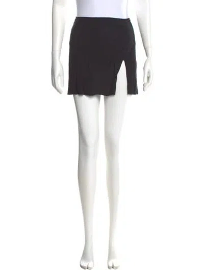 Pre-owned Reformation Pleated Accents Mini Skirt In Black