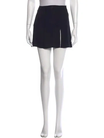 Pre-owned Reformation Pleated Accents Mini Skirt In Black