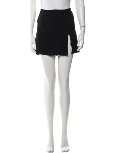 Pre-owned Reformation Pleated Accents Mini Skirt In Black