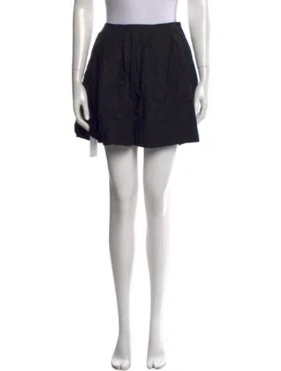 Pre-owned Reformation Pleated Accents Mini Skirt In Black