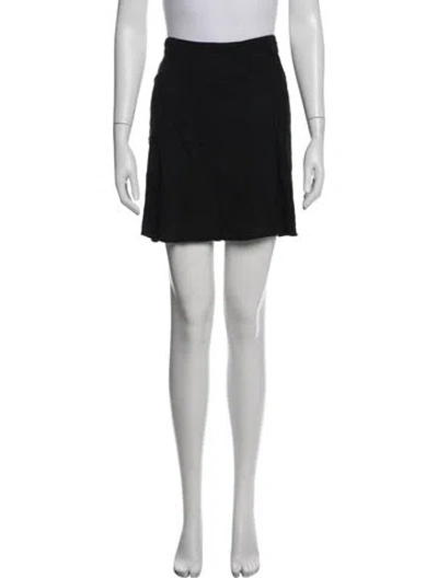 Pre-owned Reformation Pleated Accents Mini Skirt In Black
