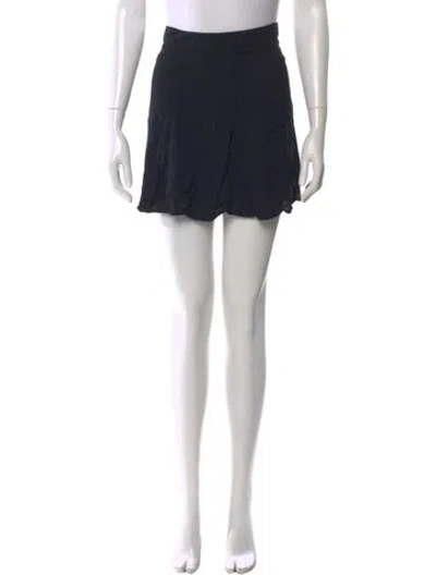 Pre-owned Reformation Pleated Accents Mini Skirt In Black