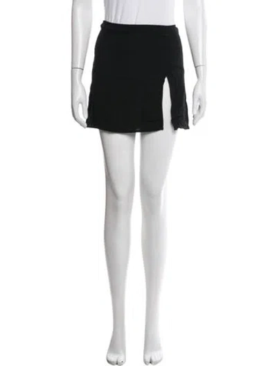Pre-owned Reformation Pleated Accents Mini Skirt In Black