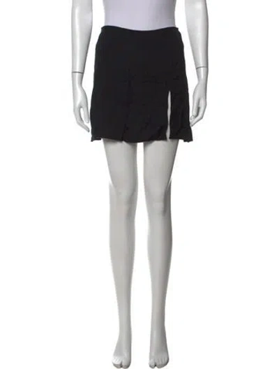 Pre-owned Reformation Pleated Accents Mini Skirt In Black