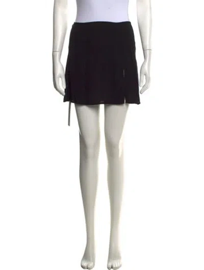 Pre-owned Reformation Pleated Accents Mini Skirt In Black