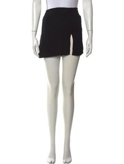 Pre-owned Reformation Pleated Accents Mini Skirt In Black