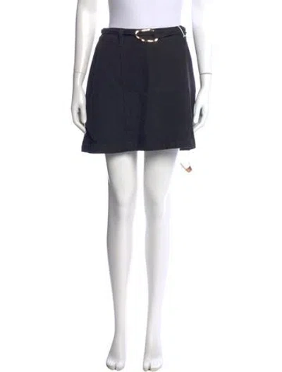 Pre-owned Reformation Pleated Accents Mini Skirt In Blue