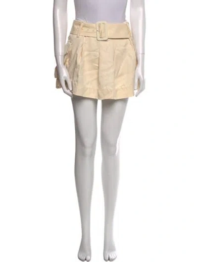 Pre-owned Reformation Pleated Accents Mini Skirt In Neutral