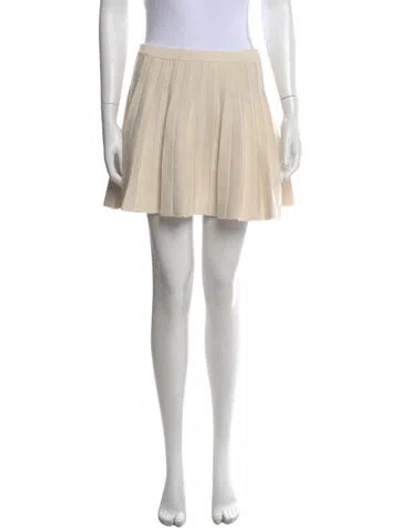 Pre-owned Reformation Pleated Accents Mini Skirt In Neutral