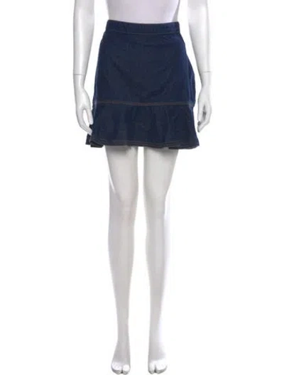 Pre-owned Reformation Pleated Accents Mini Skirt W/ Tags In Blue