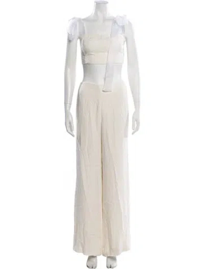 Pre-owned Reformation Pleated Accents Pantsuit In Neutral