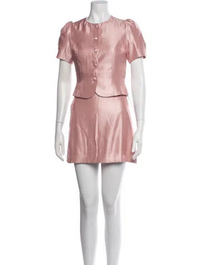 Pre-owned Reformation Pleated Accents Skirt Set In Pink