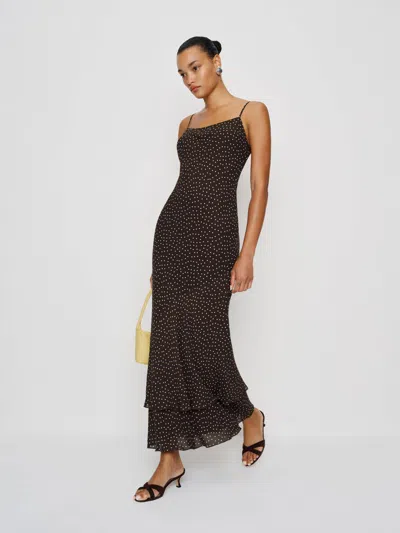 Reformation Plume Dress In Brown