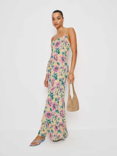 Reformation Plume Dress In Green