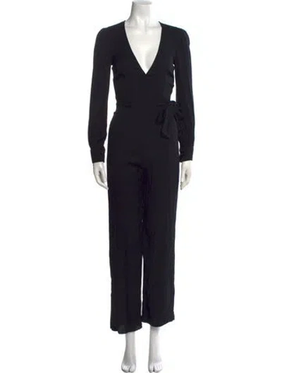 Pre-owned Reformation Plunge Neckline Jumpsuit In Black