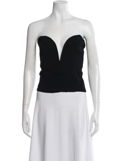 Pre-owned Reformation Plunge Neckline Sleeveless Top In Black